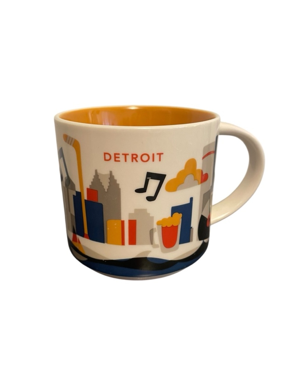 Starbucks You Are Here Collection Detroit Ceramic Coffee Mug 14oz 2015 Skyline